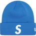 Supreme New Era S Logo Beanie - Blue (front)