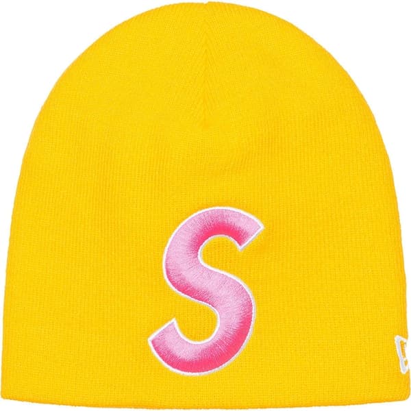 Supreme New Era S Logo Beanie - Gold (front)