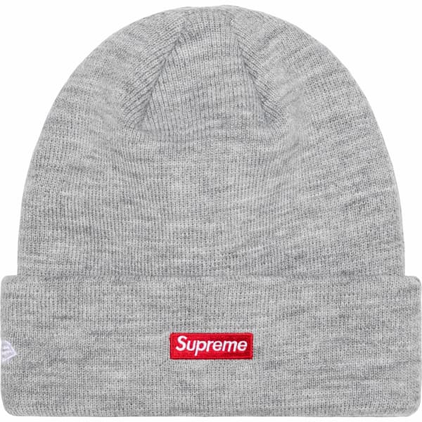 Supreme New Era S Logo Beanie - Heather Grey (front)