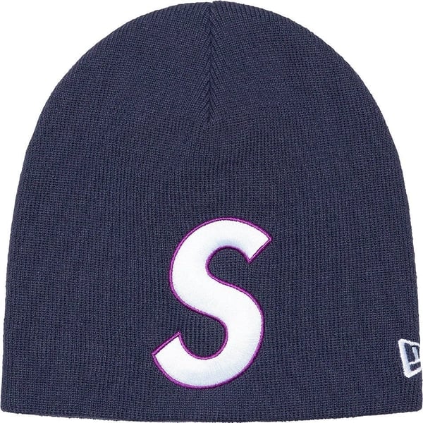 Supreme New Era S Logo Beanie - Light Navy (front)