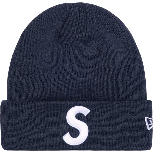 Supreme New Era S Logo Beanie - Navy (front)