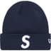 Supreme New Era S Logo Beanie - Navy (front)