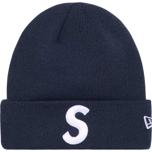Supreme New Era S Logo Beanie - Navy (front)