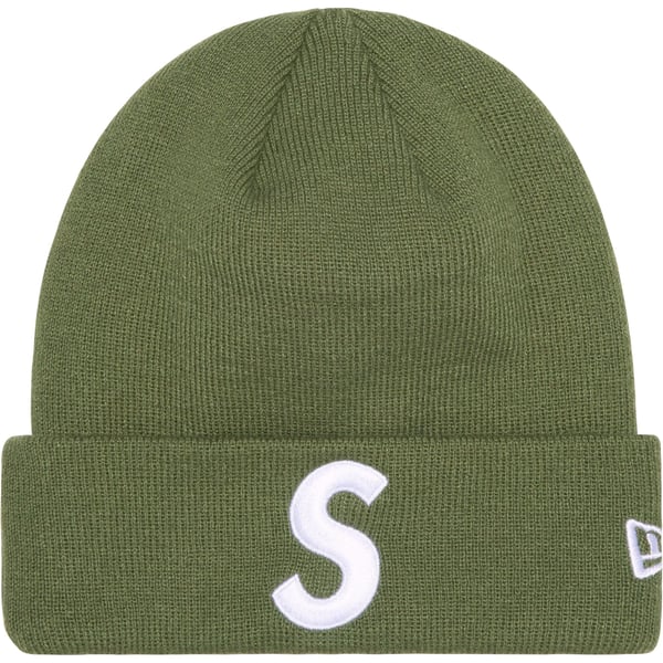 Supreme New Era S Logo Beanie - Olive (front)