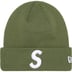 Supreme New Era S Logo Beanie - Olive (front)