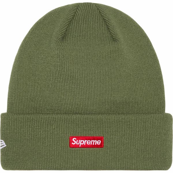 Supreme New Era S Logo Beanie - Olive (front)