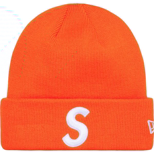 Supreme New Era S Logo Beanie - Orange (front)