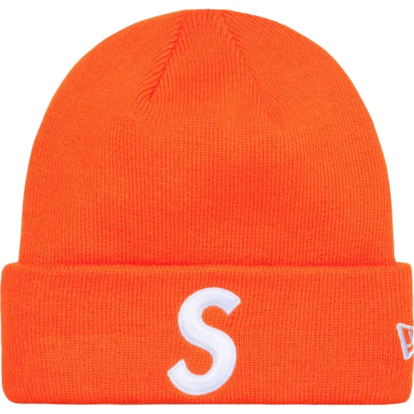 Supreme New Era S Logo Beanie - Orange (front)