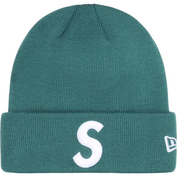 Supreme New Era S Logo Beanie - Pine (front)