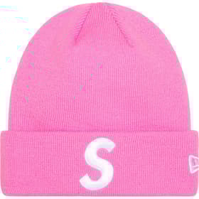 Supreme New Era S Logo Beanie Pink