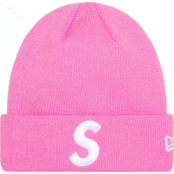 Supreme New Era S Logo Beanie - Pink (front)