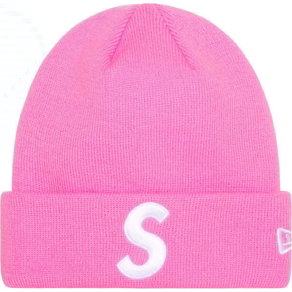 Supreme New Era S Logo Beanie - Pink (front)