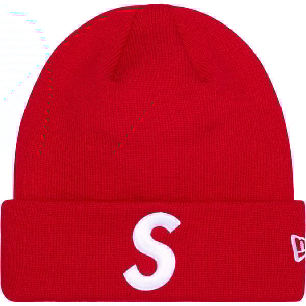 Supreme New Era S Logo Beanie - Red (front)