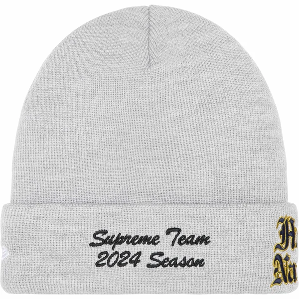 Supreme New Era Salvation Beanie - Heather Grey (front)