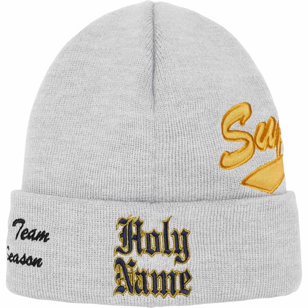 Supreme New Era Salvation Beanie - Heather Grey (front)