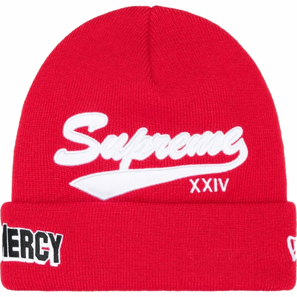 Supreme New Era Salvation Beanie - Red (front)