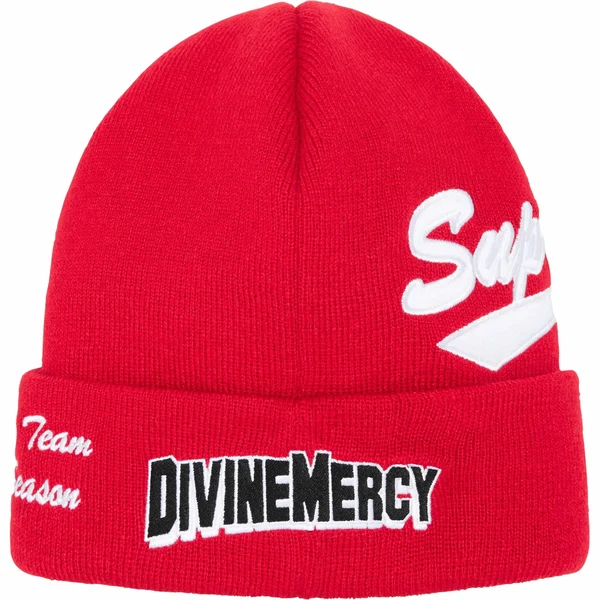 Supreme New Era Salvation Beanie - Red (front)