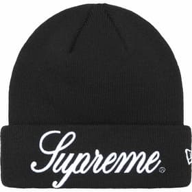 Supreme New Era Script Beanie Black