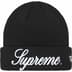 Supreme New Era Script Beanie - Black (front)