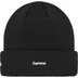 Supreme New Era Script Beanie - Black (front)