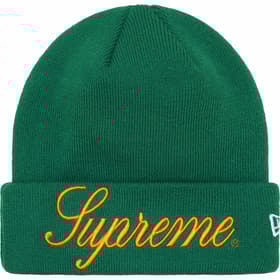 Supreme New Era Script Beanie Green