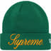 Supreme New Era Script Beanie - Green (front)