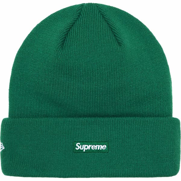 Supreme New Era Script Beanie - Green (front)