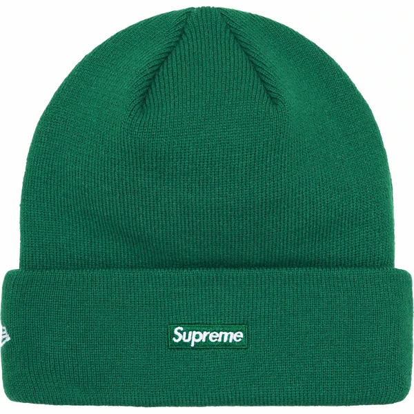 Supreme New Era Script Beanie - Green (front)