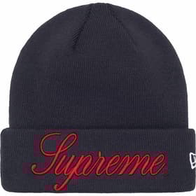Supreme New Era Script Beanie Navy