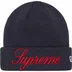 Supreme New Era Script Beanie - Navy (front)