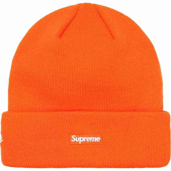 Supreme New Era Script Beanie - Orange (front)