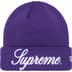 Supreme New Era Script Beanie - Purple (front)