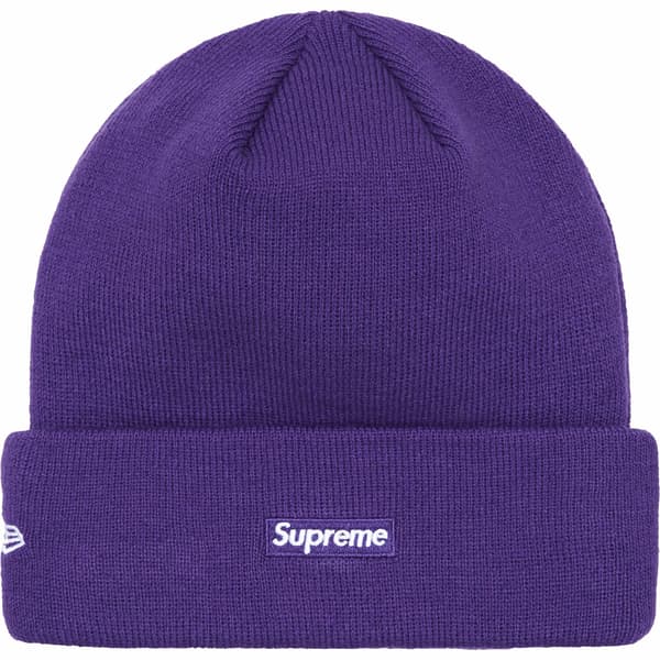 Supreme New Era Script Beanie - Purple (front)