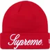 Supreme New Era Script Beanie - Red (front)