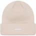 Supreme New Era Script Beanie - Stone (front)