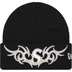 Supreme New Era Tribal S Logo Beanie - Black (front)
