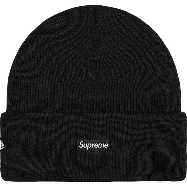 Supreme New Era Tribal S Logo Beanie - Black (front)