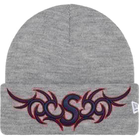 Supreme New Era Tribal S Logo Beanie Heather Grey