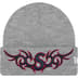 Supreme New Era Tribal S Logo Beanie - Heather Grey (front)