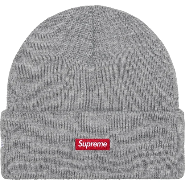 Supreme New Era Tribal S Logo Beanie - Heather Grey (front)