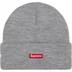 Supreme New Era Tribal S Logo Beanie - Heather Grey (front)