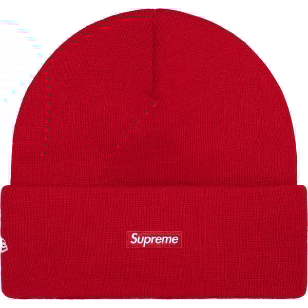 Supreme New Era Tribal S Logo Beanie - Red (front)