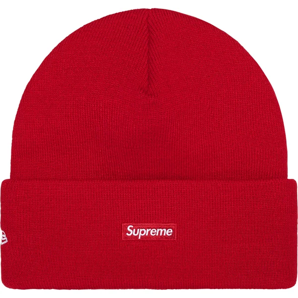 Supreme New Era Tribal S Logo Beanie - Red (front)