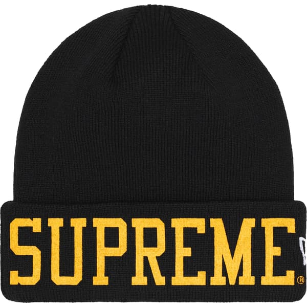 Supreme New Era Varsity Beanie - Black (front)