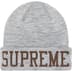 Supreme New Era Varsity Beanie - Heather Grey (front)