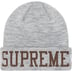 Supreme New Era Varsity Beanie - Heather Grey (front)