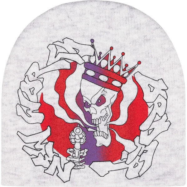 Supreme New World Order Beanie - Ash Grey (front)
