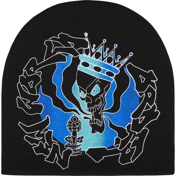 Supreme New World Order Beanie - Black (front)