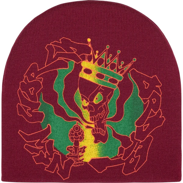Supreme New World Order Beanie - Cardinal (front)