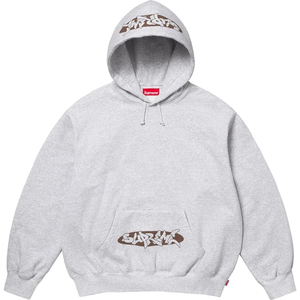Supreme New World Order Hooded Sweatshirt - Ash Grey (front)
